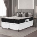 Ver imagem 2 de Cama Box Baú Casal Bipartido + Colchão D33 One Face - 61x138x188cm - E-shop Casa - Couro