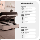Ver imagem 2 de Cama Box Baú Casal Bipartido + Colchão D33 One Face - 61x138x188cm - e-Shop Casa - Couro