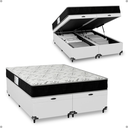 Ver imagem 1 de Cama Box Baú Casal Bipartido + Colchão D33 One Face - 61x138x188cm - e-Shop Casa - Couro
