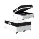 Ver imagem 1 de Cama Box Baú Casal Bipartido + Colchão D33 One Face - 61x138x188cm - E-shop Casa - Couro
