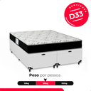 Ver imagem 5 de Cama Box Baú Casal Bipartido + Colchão D33 One Face - 61x138x188cm - e-Shop Casa - Couro