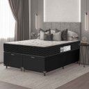 Ver imagem 2 de Cama Box Baú Casal Bipartido + Colchão D33 One Face - 61x138x188cm - E-shop Casa - Couro