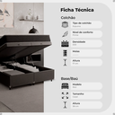 Ver imagem 2 de Cama Box Baú Casal Bipartido + Colchão D33 One Face - 61x138x188cm - e-Shop Casa - Couro