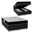 Ver imagem 1 de Cama Box Baú Casal Bipartido + Colchão D33 One Face - 61x138x188cm - e-Shop Casa - Couro