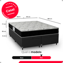 Ver imagem 3 de Cama Box Baú Casal Bipartido + Colchão D33 One Face - 61x138x188cm - e-Shop Casa - Couro