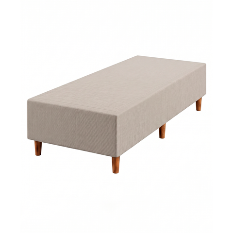 Base para Cama Box Solteiro 88x188x37 Duna Linho/Champagne