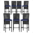 Ver imagem 1 de 7 Banquetas em Alumínio Roma Preta Corda Náutica Tecido 10