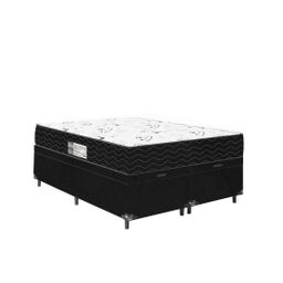 Cama Box Baú Casal Bipartido + Colchão D33 One Face - 61x138x188cm - E-shop Casa - Suede - 5