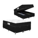 Ver imagem 1 de Cama Box Baú Casal Bipartido + Colchão D33 One Face - 61x138x188cm - E-shop Casa - Suede
