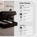 Ver imagem 2 de Cama Box Baú Casal Bipartido + Colchão D33 One Face - 61x138x188cm - e-Shop Casa - Suede
