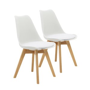 Kit 2 Cadeiras Saarinen Wood com Estofamento Várias Cores