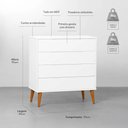 Ver imagem 6 de Kit Quarto Infantil com Pés Retrô Mel - Cômoda Elfe 4 Gavetas + Guarda-Roupa Elfe + Berço Mini Cama