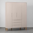 Ver mais imagens de Kit Quarto Infantil com Pés Retrô Mel - Cômoda Elfe 4 Gavetas + Guarda-Roupa Elfe + Berço Mini Cama