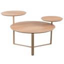Ver imagem 3 de Mesa de Centro Industrial Chanfrada Artesano 83 Cm (larg) 3 Tampos Mdp Hanover (mel) Pé Aço