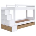 Ver imagem 1 de Beliche Infantil com Escada e 4 Gavetas Infix C06 Branco/aveiro - Mpozenato