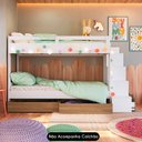 Ver imagem 5 de Beliche Infantil com Escada e 4 Gavetas Infix C06 Branco/aveiro - Mpozenato