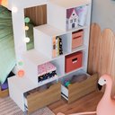 Ver imagem 7 de Beliche Infantil com Escada e 4 Gavetas Infix C06 Branco/aveiro - Mpozenato
