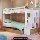 Ver imagem 2 de Beliche Infantil com Escada e 4 Gavetas Infix C06 Branco/aveiro - Mpozenato