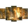 Kit Quadros Decorativos Mosaico 5 Peças Batalha Naval Guerra - 1