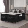 Cama Box Baú Queen Bipartido + Colchão D33 One Face - 61x158x198cm - E-shop Casa - Suede - 2