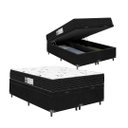 Ver imagem 1 de Cama Box Baú Queen Bipartido + Colchão D33 One Face - 61x158x198cm - E-shop Casa - Suede