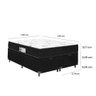 Cama Box Baú Queen Bipartido + Colchão D33 One Face - 61x158x198cm - E-shop Casa - Suede - 3