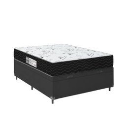 Cama Box Baú Viúva + Colchão D33 One Face - 61x128x188cm - E-shop Casa - Couro - 5