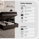 Ver imagem 2 de Cama Box Baú Viúva + Colchão D33 One Face - 61x128x188cm - e-Shop Casa - Couro