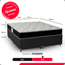 Ver imagem 3 de Cama Box Baú Queen Bipartido + Colchão D33 One Face - 61x158x198cm - e-Shop Casa - Couro