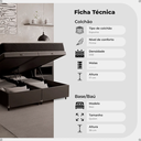 Ver imagem 2 de Cama Box Baú Queen Bipartido + Colchão D33 One Face - 61x158x198cm - e-Shop Casa - Couro