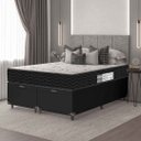 Ver imagem 2 de Cama Box Baú Queen Bipartido + Colchão D33 One Face - 61x158x198cm - E-shop Casa - Couro