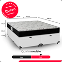 Ver imagem 3 de Cama Box Baú Queen Bipartido + Colchão D33 One Face - 61x158x198cm - e-Shop Casa - Couro