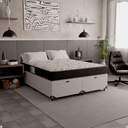 Ver imagem 6 de Cama Box Baú Queen Bipartido + Colchão D33 One Face - 61x158x198cm - e-Shop Casa - Couro