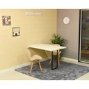Ver imagem 1 de Conjunto de Mesa Dobrável Retrátil 120 x 75 Branca + 2 Cadeiras Slim - Nude