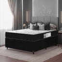 Ver imagem 2 de Cama Baú Viúva + Colchão D33 One Face - 61x128x188cm - e-Shop Casa - Suede Preto