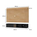 Ver imagem 2 de Conjunto Rack Preto Touch e Painel Parede Cedro Linea Carraro