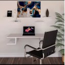 Ver imagem 2 de Mesa suspensa escrivaninha escritório Homeoffice slim 70cm  linda MDF com prateleiras__02_70cm