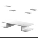 Ver imagem 3 de Mesa suspensa escrivaninha escritório Homeoffice slim 70cm  linda MDF com prateleiras__02_70cm
