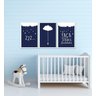 Kit 3 Quadros Placa Decorativa Bebê Sonho Azul Marinho - 1