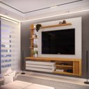 Ver imagem 1 de Painel Home Suspenso para Tv até 55" Marin Bali Cedro Dj Móveis