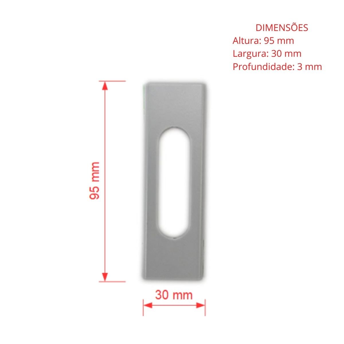 Puxador retangular adesivo para armários, box, portas e janelas de correr - Fosco - 2