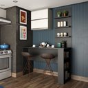 Ver imagem 1 de Cozinha Compacta 3 Peças com Bancada Mesa Gourmet e Armário Basculante Duplo Anita Luciane Móveis