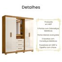 Ver imagem 5 de Guarda Roupa Casal Eldorado 5 Portas Freijó Off White Moval
