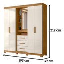 Ver imagem 6 de Guarda Roupa Casal Eldorado 5 Portas Freijó Off White Moval