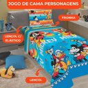 Ver imagem 3 de Jogo de Lençol Personagens Mickey Solteiro Lepper 3 Peças Microfibra Azul