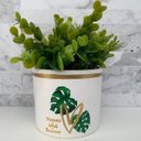Ver imagem 2 de Vaso branco de cerâmica decorativo estampa folha