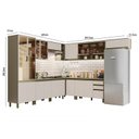 Ver imagem 5 de Cozinha Completa de Canto 10 Peças Connect Duna/cristal com Cristaleira e Aéreo Vidro - Móveis