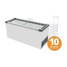 Kit - Freezer Horizontal Tampa de Vidro 404L Nf55 - Metalfrio 127V + 10 Cestos Nextgen Branco - 2