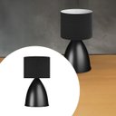 Ver imagem 2 de Luminárias de Mesa Abajur Bojudo Preto Alumínio com Cúpula Tecido Algodão