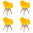 Ver imagem 1 de Kit 04 Cadeira Eiffel com Braço - Amarelo Amarelo